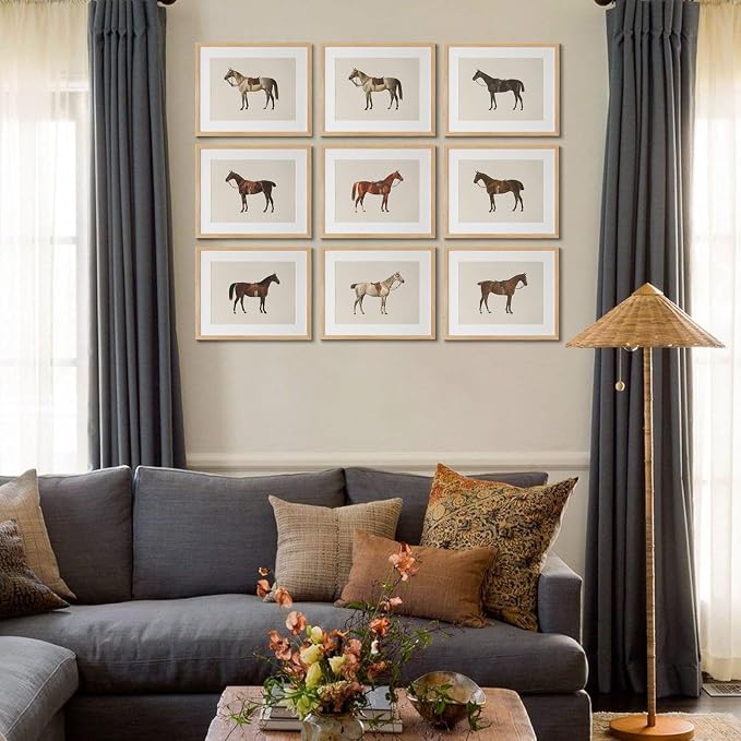 LOARTVE 9Pcs Vintage Horse Canvas Wall Art Posters, Farmhouse Horse Art Prints - Image 6