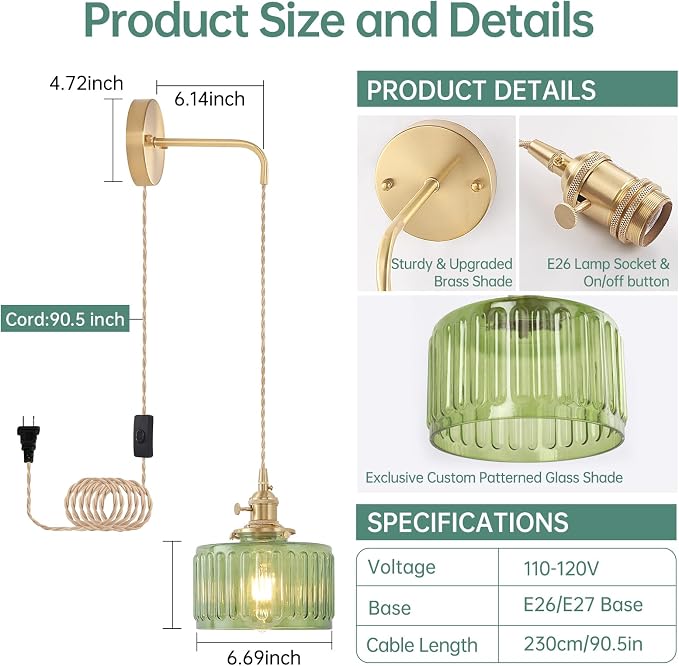 Shenmoyl Vintage Wall Sconce Wall Lamp - Image 3