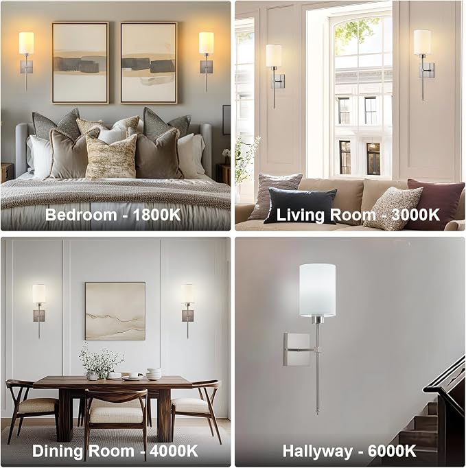 KARTOOSH Battery Operated Wall Sconce Set of Two, Wireless Rechargeable Wall - Image 8
