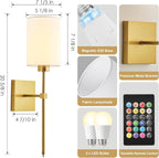 KARTOOSH Battery Operated Wall Sconce Set of Two, Wireless Rechargeable Wall - Image 7