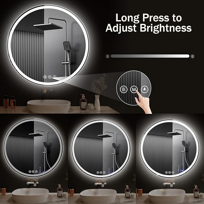 LED Bathroom Mirror 30 Inch Round Bathroom Mirror - Image 7