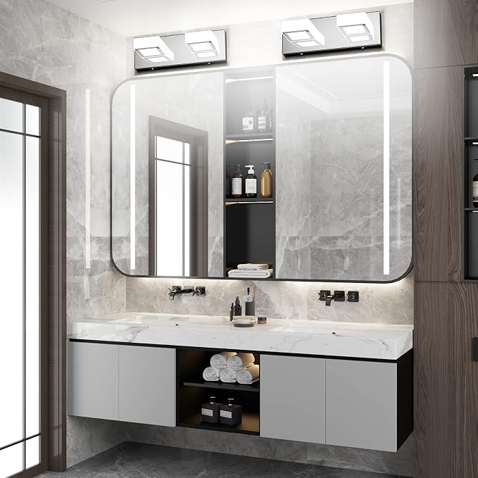 Ralbay Modern LED Vanity Light 2 Light Acrylic Stainless Steel - Image 4