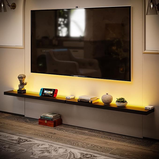 BAMEOS LED Floating Shelves for Wall, Hanging Wall Shelves for Bedroom - Image 5