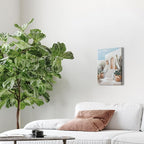 Hand-Painted Trendy blue Canvas Wall Art Pastel Preppy mediterranean Painting - Image 7