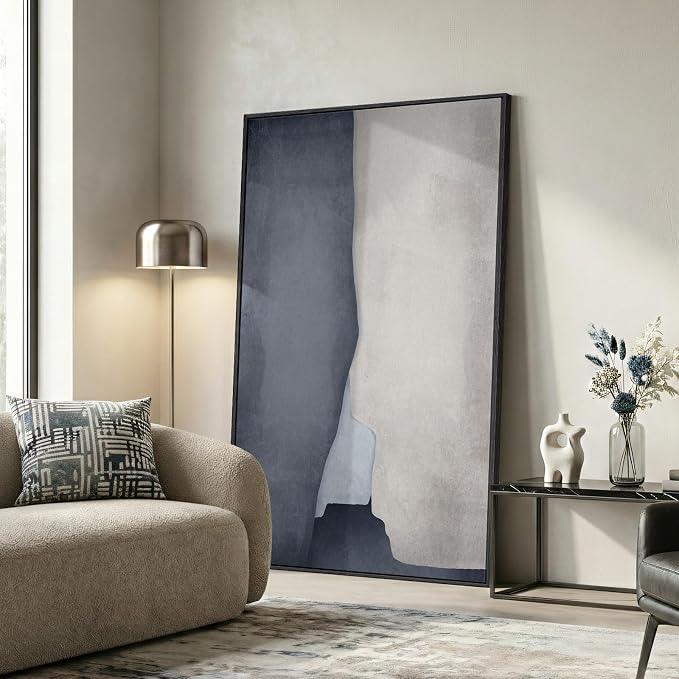 Extra Large Framed Neutral Abstract Wall Art - Image 2