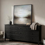 Framed Abstract Lake Landscape Wall Art, Modern Neutral Canvas Prints Artwork - Image 2