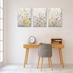 Bwodke Wildflower Wall Art Watercolor Botanical Floral Colorful Canvas Prints - Image 8