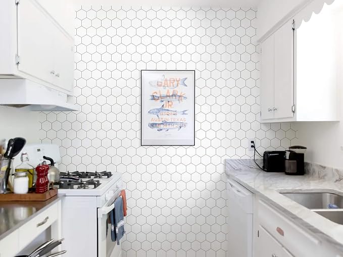 Kitchen Peel and Stick Wallpaper White Wallpaper Contact Paper - Image 5