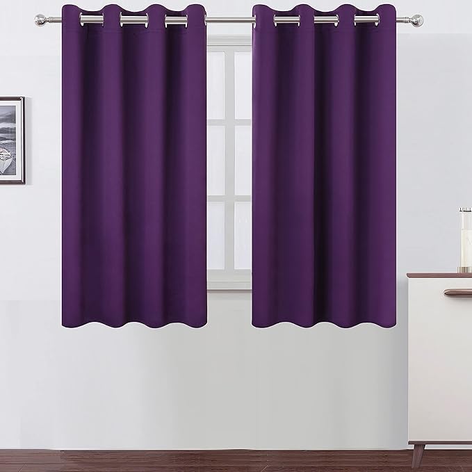 LEMOMO Purple Thermal Blackout Curtains/52 x 54 Inch/Set of 2 Panels Room by Lemomo