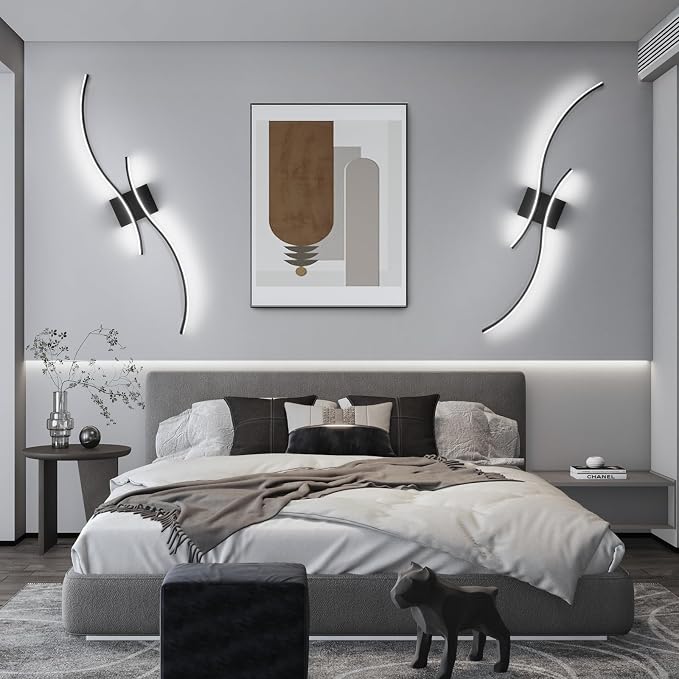 CANEOE Modern Led Wall Light, 39inch Black Indoor Led Wall Sconce Lighting - Image 8