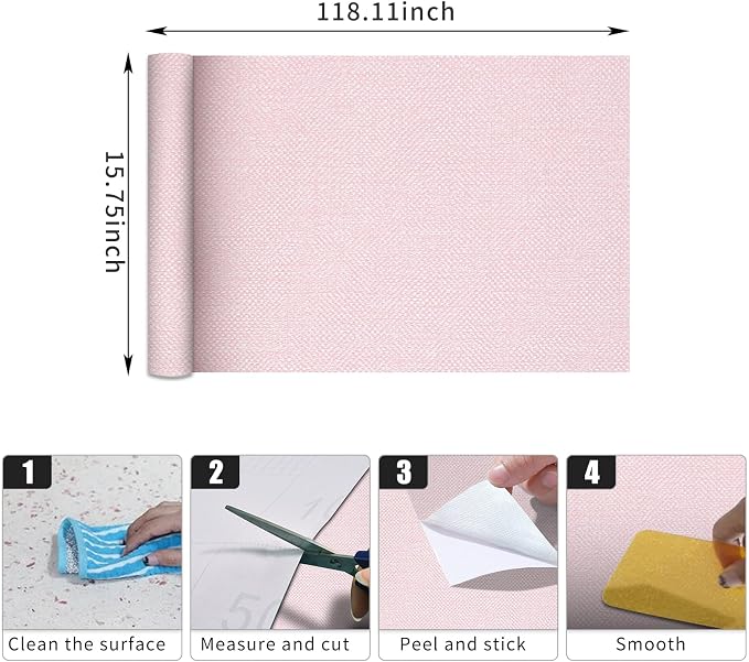Pink Grasscloth Wallpaper Peel and Stick Textured Contact Paper - Image 8