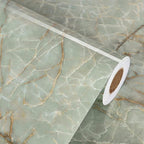 Vinyl 15.8" x 472" Green Marble Contact Paper by WallpaperDecoration