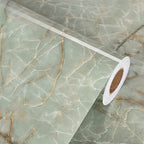Green Marble Contact Paper for Countertops Waterproof Granite Peel and Stick by WallpaperDecoration