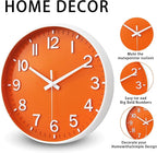 HZDHCLH Wall Clocks Battery Operated, Wall Clock Orange, 8 inch Wall Clock - Image 3