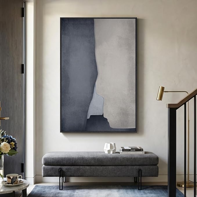 Extra Large Framed Neutral Abstract Wall Art - Image 4