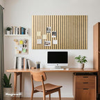 Cork Board Tiles for Wall with Push Pins, Removable 48" x 24" Slat Bulletin - Image 3
