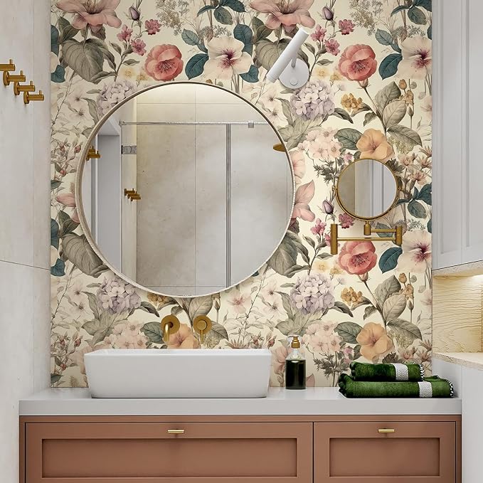 Jeweluck Floral Wallpaper Peel and Stick Vintage Floral Contact Paper Peel and - Image 4