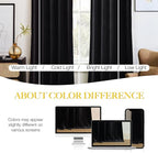 NICETOWN Black Velvet Blackout Curtains 80 inch Long - Image 3