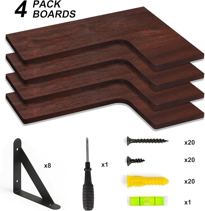 YGEOMER Corner Floating Shelves, Wall Mounted Corner Shelf - Image 7