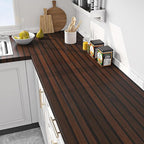 FunStick 36"x200" Dark Brown Slats Wood Peel and Stick Wallpaper Faux 3D Walnut - Image 8