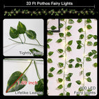 suddus Vine with Fairy Lights Battery Operated, 33ft100 LED Pothos String - Image 5