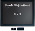 Magnetic Wall Chalkboard, Large Size 18" x 24", Rustic Wood Frame, Chalkboard by BetterOfficeProducts