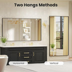 LOAAO Black Bathroom Mirror 50"X30" - Image 4