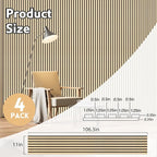 4 Pack Wood Panels for Wall, 106.3" × 11" Wood Slat Acoustic Panels, Soundproof - Image 2