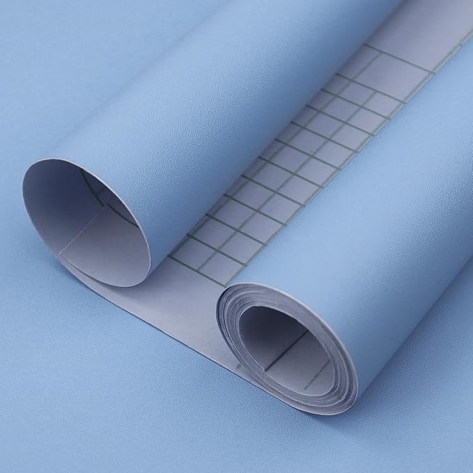 Light Blue Peel and Stick Wallpaper, 15.7 X 157 inches Renter Friendly Wallpaper by Consine