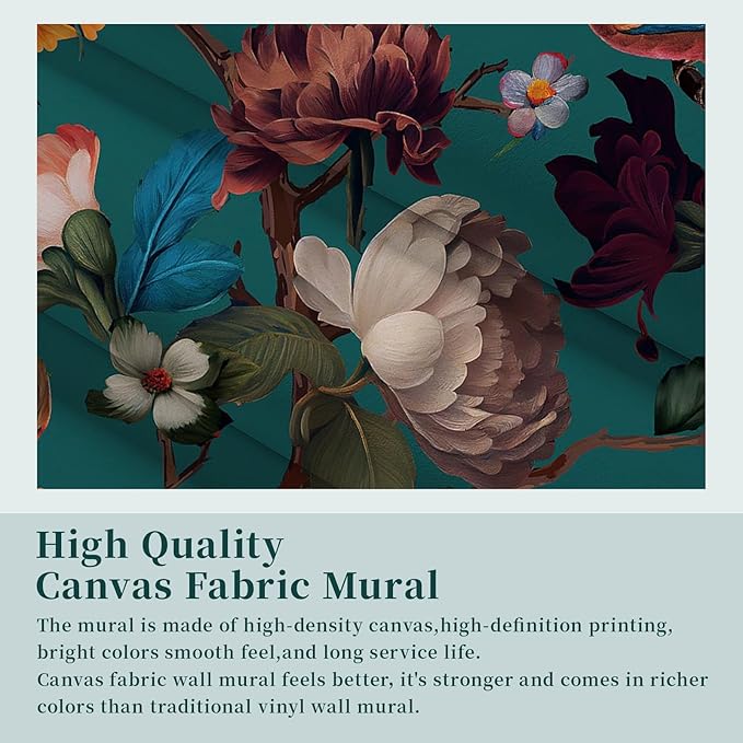 Zeeko Floral Wall Mural Peel and Stick Wallpaper 148" W x 98" H Removable Large - Image 6