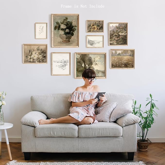 9Pcs Vintage Wall Art Decor Prints Neutral Gallery Farmhouse Wall Decor Nature - Image 3