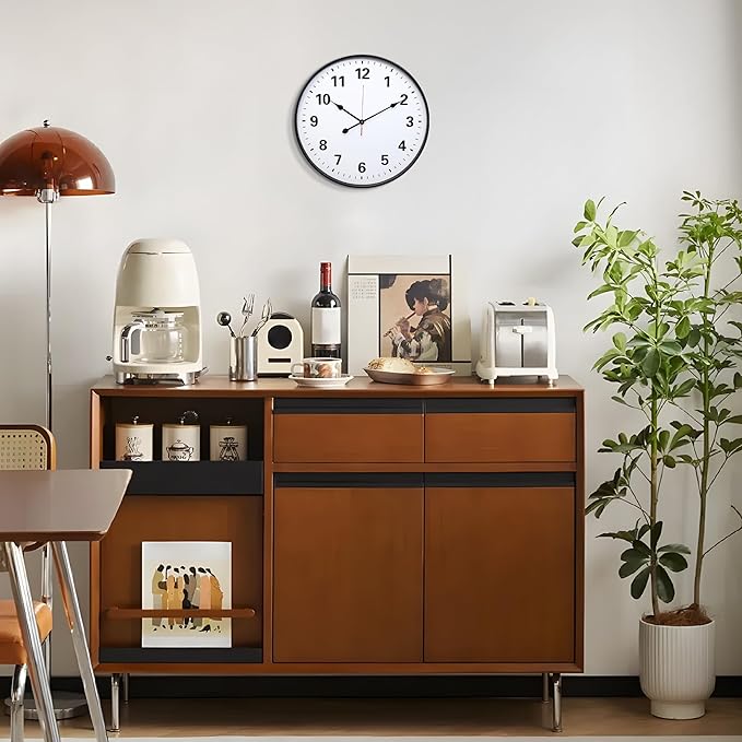 LEIKE Metal Large Wall Clock 24IN Black, Retro Silent Quartz Battery Operated - Image 5