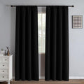 IGEMAEVE Black 100% Blackout Curtains 84 Inch Length 2 Panels Set, Rod Pocket by IGEMAEVE