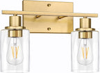 ShineTech 2-Light Gold Bathroom Vanity Fixtures, Modern Wall Lighting by ShineTech
