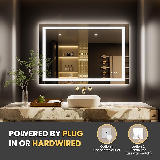 LOAAO 50"x34" LED Bathroom Mirror - Image 6