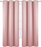 LEMOMO Pink Blackout Curtains/42 x 84 Inch/Set of Two Panels Grommet Bedroom - Image 3