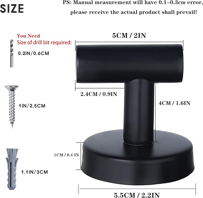 Bathroom Robe Towel Hooks Coat Matte Black Wall Hook Stainless Steel Heavy Duty - Image 2
