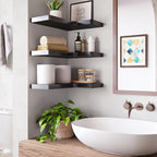 Fixwal Corner Floating Shelves for Wall Mounted Natural Solid Wood 16"x11.4" - Image 7