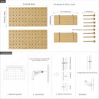 Wooden Pegboard Modular Display Organization Storage Wall Hooks Shelf - Image 7