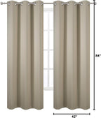 LEMOMO Beige Blackout Curtains/42 x 84 Inch/Set of 2 Panels Room Darkening - Image 10