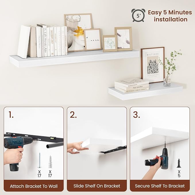 Vivelove 24/36/48/16 Inch Floating Shelves - Image 7