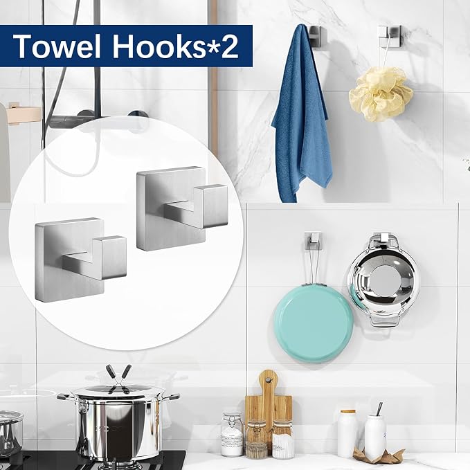 Gypie 24-Inch Extended Towel Bar Set Wall Mounted, Bathroom Accessory Set - Image 6