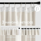 MIULEE Ivory Back Tab Blackout Curtains 102 Inch Long 2 Panels Set - Image 3