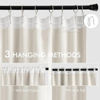 MIULEE Ivory Back Tab Blackout Curtains 108 Inch Long 2 Panels Set - Image 3