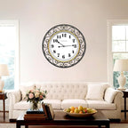 SwallowLiving 30 Inch Vintage Iron Large Black Metal Frame Wall Clock Silent - Image 6