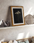 InSimSea Gold Bamboo Framed Canvas Wall Art, Retro Dark Dried Wildflower - Image 4