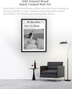 iHery Premium Natural Black OAK Wood 16x20in Dolce Far Niente Framed Wall Art - Image 4