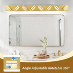 IZORRO LED Modern Bathroom Lights Fixtures, Brushed Glod Acrylic Wall Lighting - Image 2