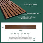 Yuzzy 4 Pack Wood Panels for Wall, 94.5" x 11" Acoustic Wood Slat Wall Panel - Image 5