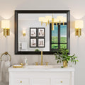 Amorho Black Bathroom Mirror, 40X32 Inch Thick Metal Framed Wall Mirrors by Amorho